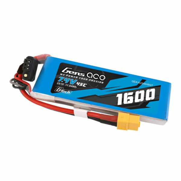 Baterie GensAce G-Tech LiPo 1600mAh 7,4V 45C 2S1P XT60