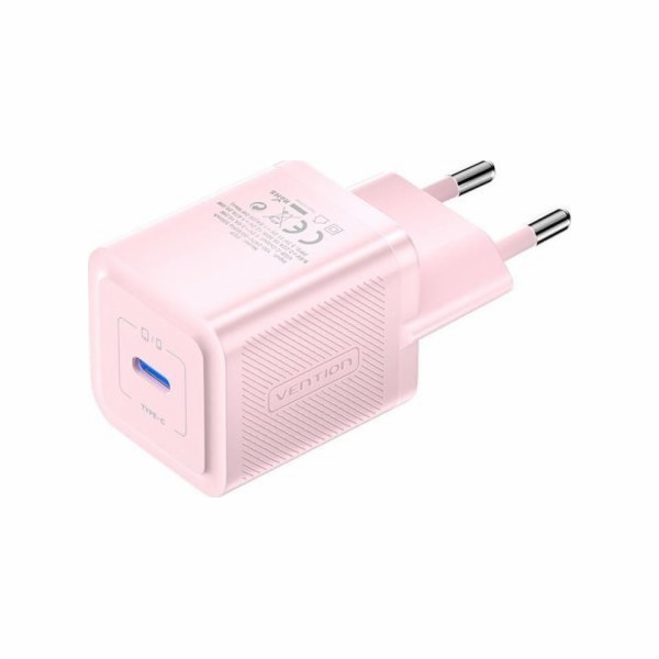 Wall charger, Vention, FEPP0-EU, USB-C, 20W, GaN (pink)