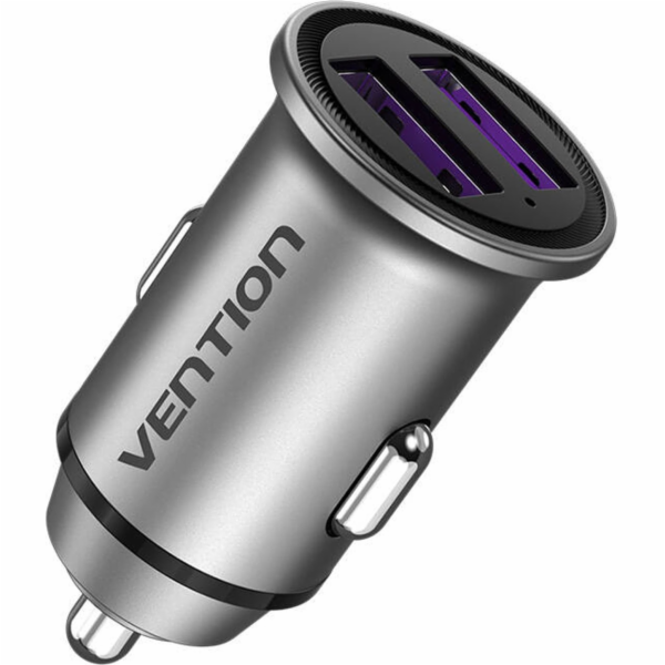Car Charger 2x USB Vention FFEH0 30W Gray