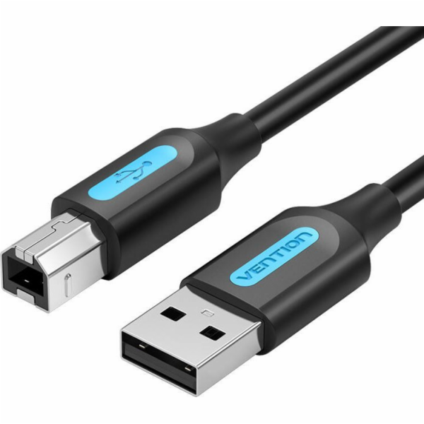 USB 2.0 A to B cable Vention COQBJ 2A 5m Black PVC