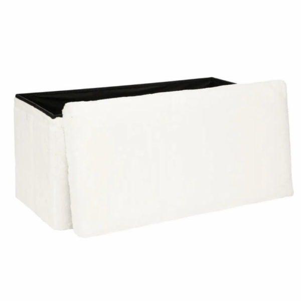 Pouf Atmosphera Ezzio, bílý, 76 cm x 38 cm x 38 cm