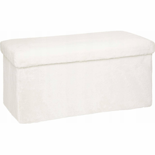 Pouf Atmosphera Ezzio, bílý, 76 cm x 38 cm x 38 cm
