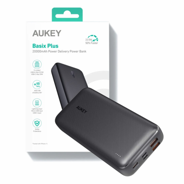 Powerbank Aukey PB-N74S, 20000mAh, 20W PD, 22,5W SCP (black)