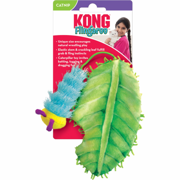KONG Hračka pro kočky Housenka Flingaroo 24,5cm