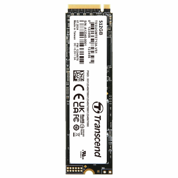 TRANSCEND MTE712A-VS1 512GB Industrial SSD diskM.2 2280, ...