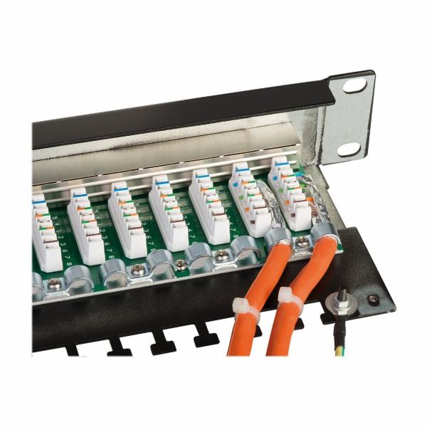 Patchpanel Lindy Cat.6 24p STP 1HE Černý 24 portů 1 HE, G...