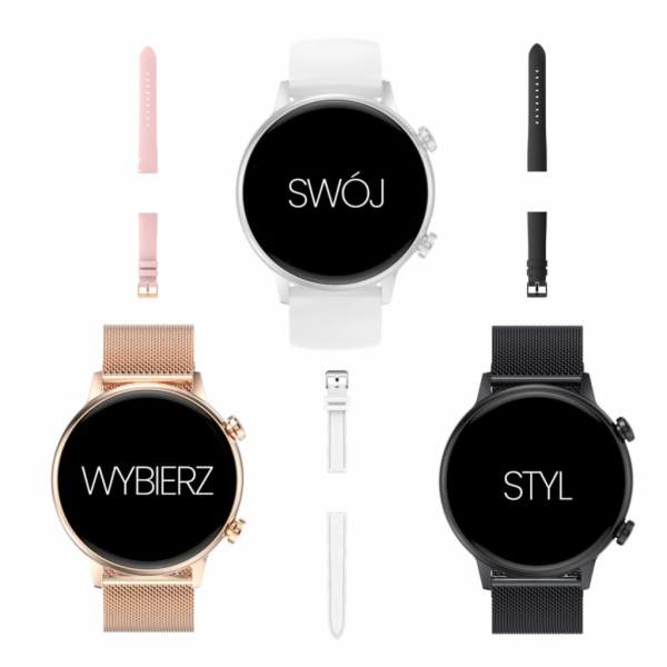 MANTA ALEXA Mini Smartwatch, Smart hodinky, zlaté