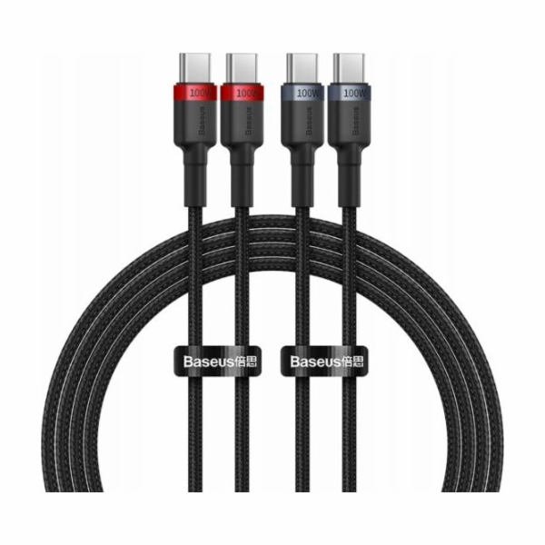 Kabel Baseus Cafule USB-C na USB-C 100W,1m, 2ks (červeno-...