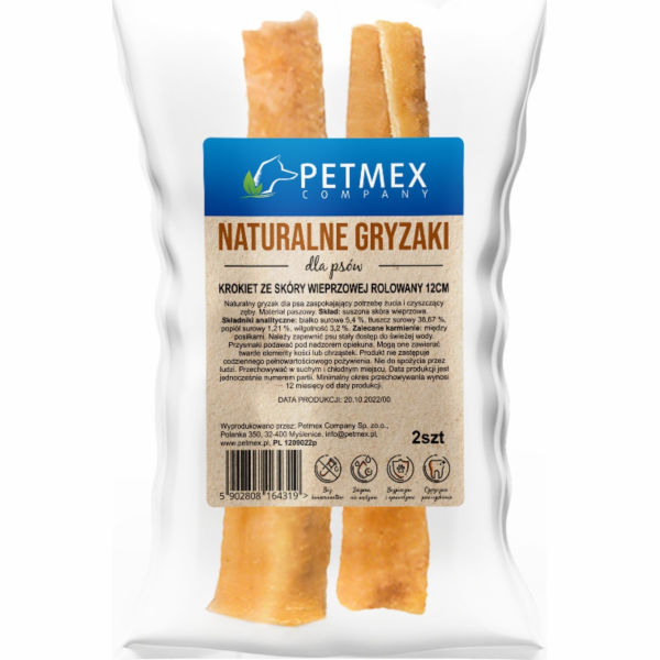 PETMEX Rolled Pork Skin Croquet - pamlsek pro psa - 65g