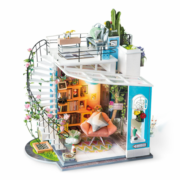 RoboTime 3D dřevěná skládačka Miniatura domečku Střešní t...