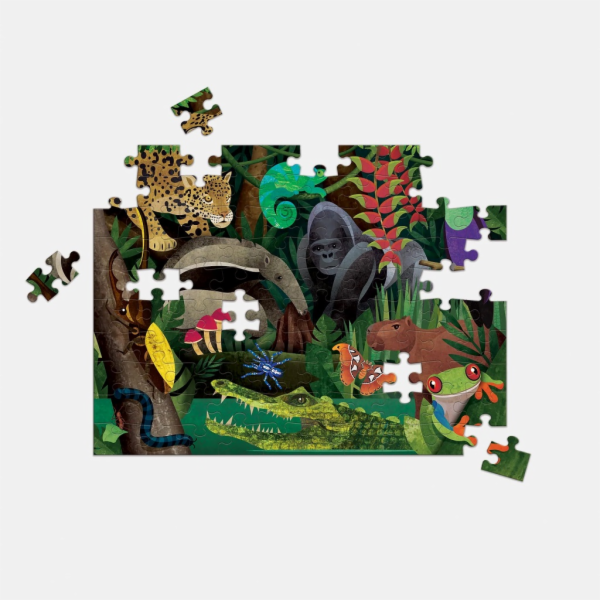 Mudpuppy Oboustranné puzzle Deštný prales nad a na zemi 1...