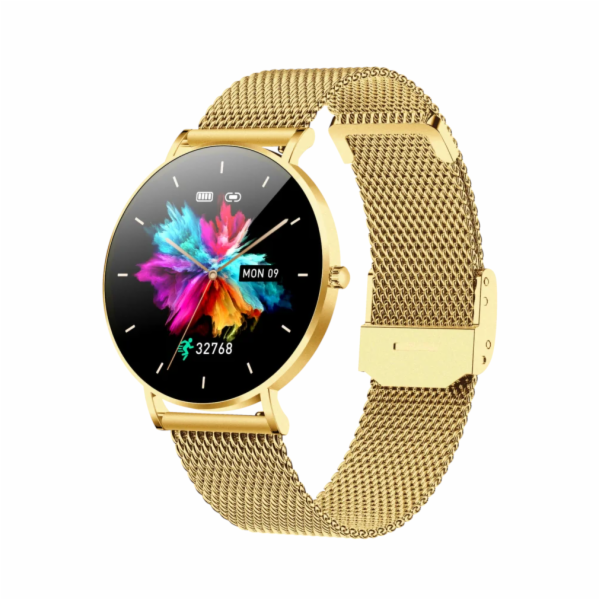 Dámské chytré hodinky Alexa Lux Gold + růžový řemínek