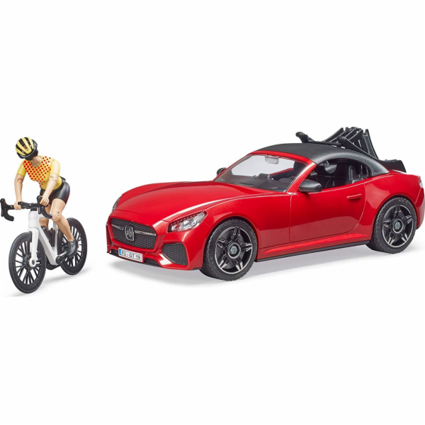 Bruder Sportovní auto Dodge s figurkou cyklistky a kolem