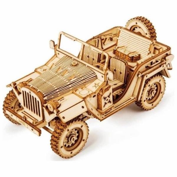 RoboTime dřevěné 3D puzzle Vojenský džíp