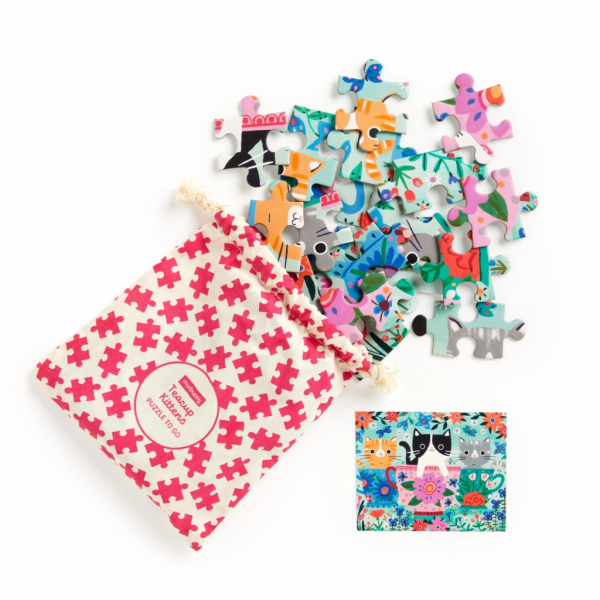 Mudpuppy Puzzle Koťata v hrnku na čaj v látkovém pytlíku ...