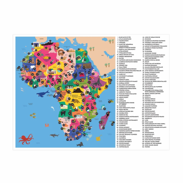 Mudpuppy Zeměpisné puzzle Mapa Afriky 70 dílků