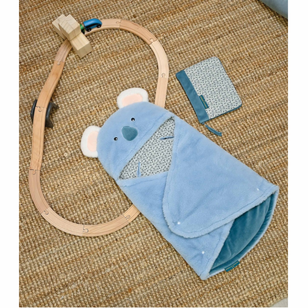 Doudou Plyšová modrá dečka s kapucí Yoca le koala 70 cm