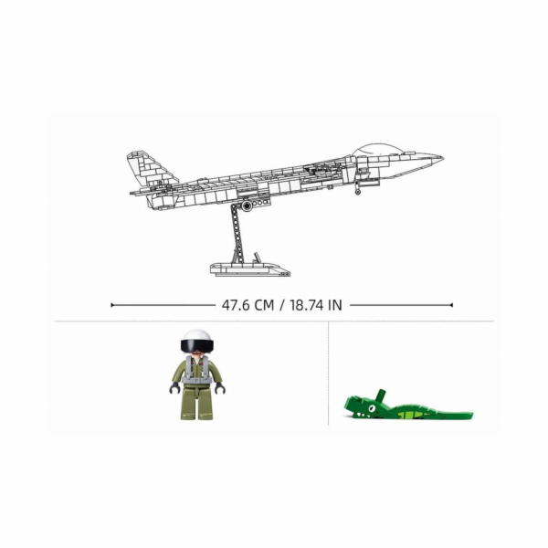 Sluban Army Model Bricks Neviditelný letoun J-20 s kovový...