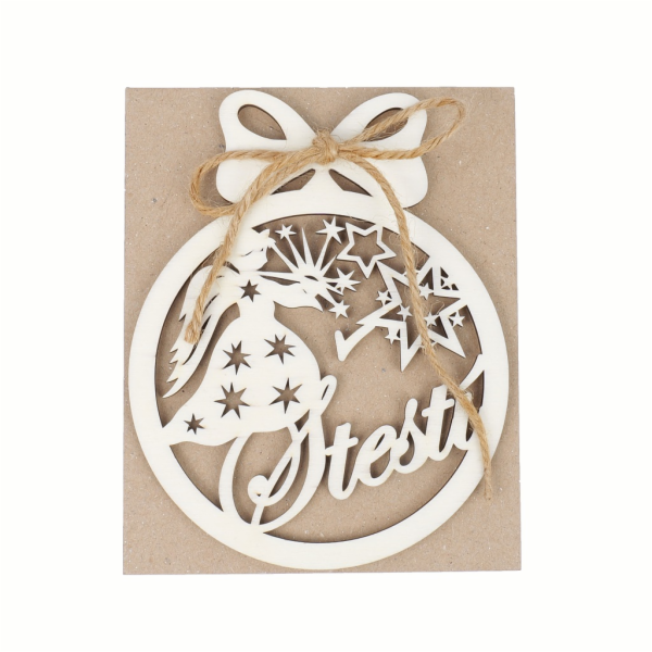 Kúzlo dreva Vánoční dekorace Štěstí 7 cm