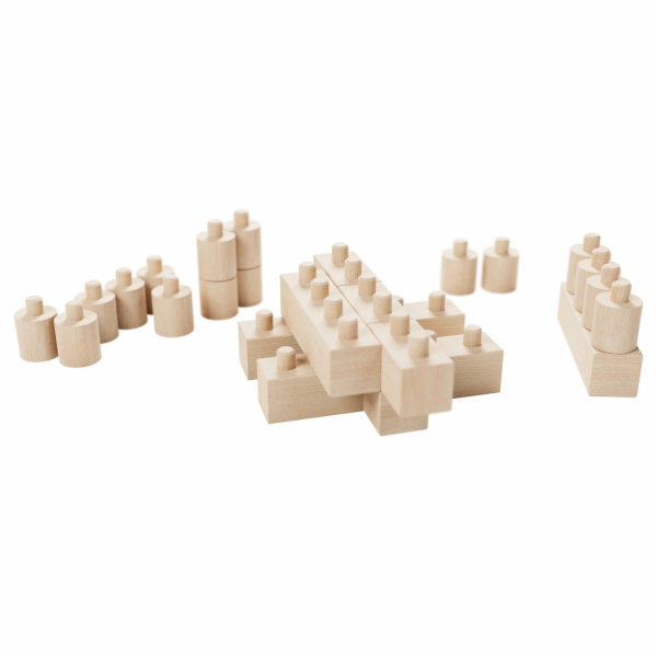 Walachia Dřevěná skládací stavebnice Construct easy 46 dílů