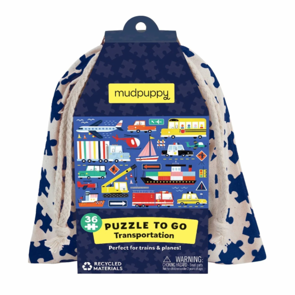 Mudpuppy Puzzle Dopravní prostředky v látkovém pytlíku 36...