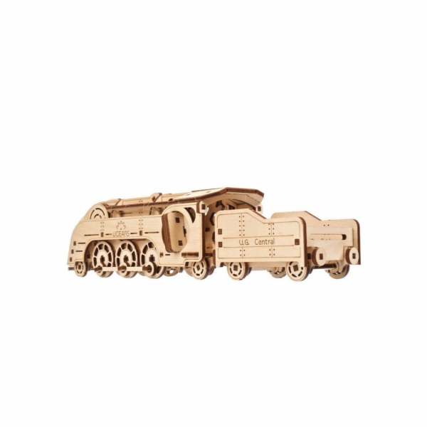 Ugears 3D dřevěné mechanické puzzle MINI Lokomotiva
