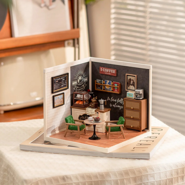 RoboTime 3D dřevěná skládačka Miniatura domečku Kavárna i...