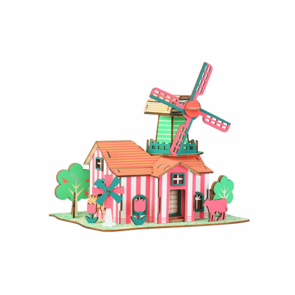 Woodcraft Dřevěné 3D puzzle Tulipánový ranč