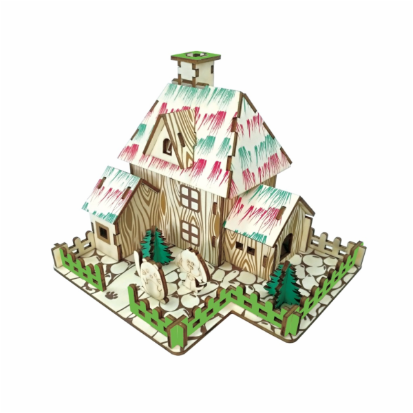 Woodcraft Dřevěné 3D puzzle Čarodějnická chýše