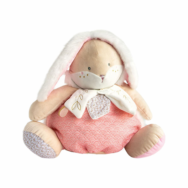 Doudou Růžový králíček s prostorem pro uložení pyžámka 38 cm