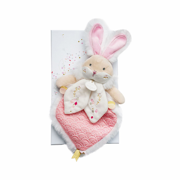 Doudou Dárková sada - Hračka růžový kamarád králíček 24 cm