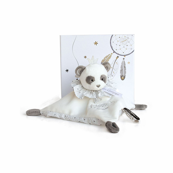 Doudou Dárková sada - plyšový muchláček panda 20 cm