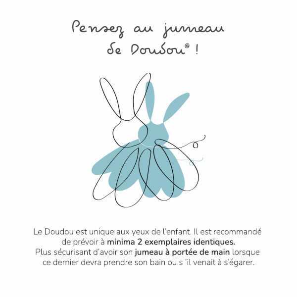 Doudou Dárková sada - Plyšový králíček krémový 26 cm