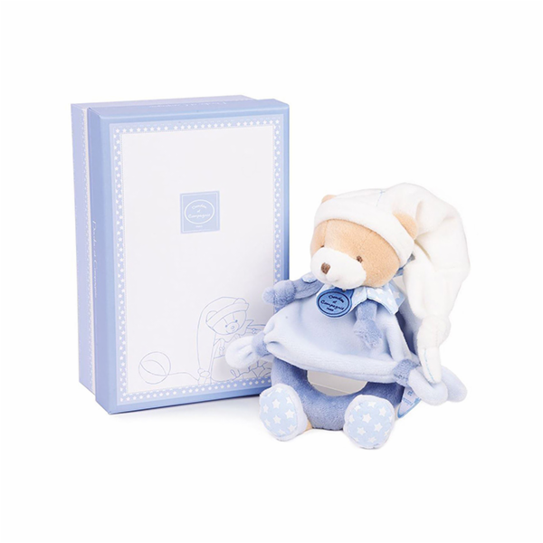 Doudou Dárková sada - Plyšové chrastítko medvídek 19 cm