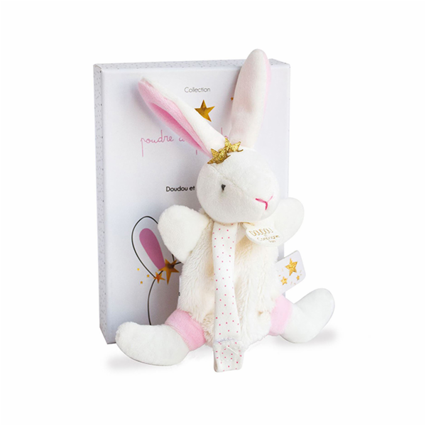 Doudou Dárková sada - Hračka s úchytem na dudlík králíček...