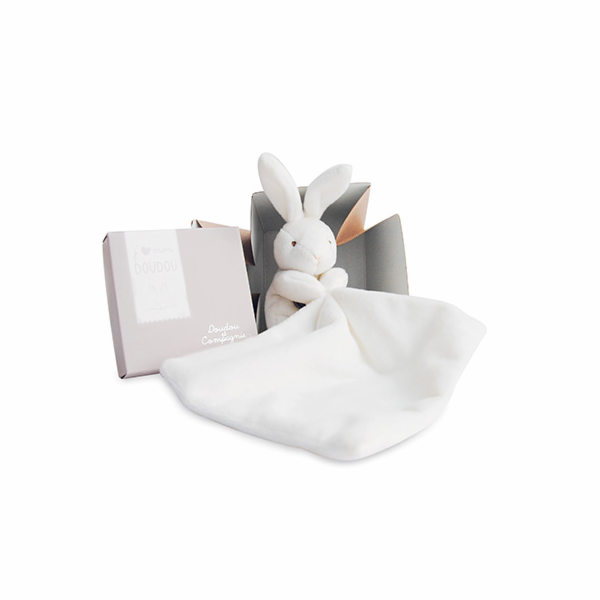 Doudou Dárková sada - králíček s muchláčkem 10 cm