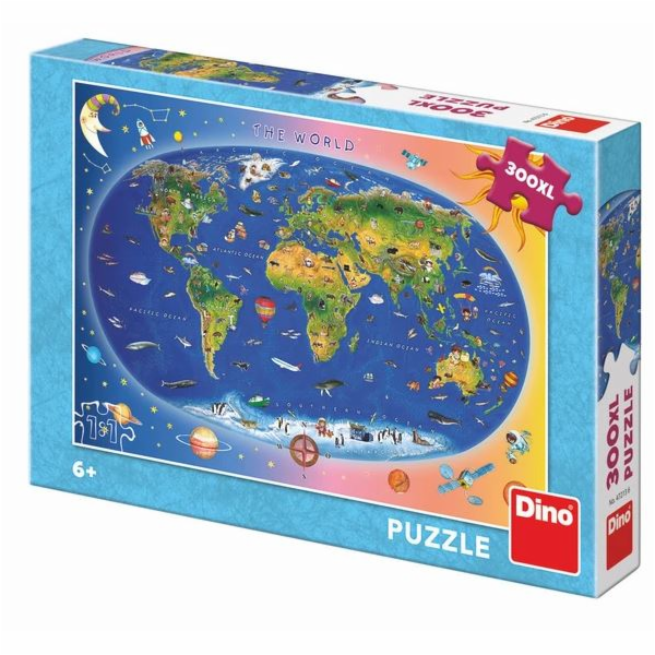 Dino Puzzle Dětská mapa 300 XL dílků