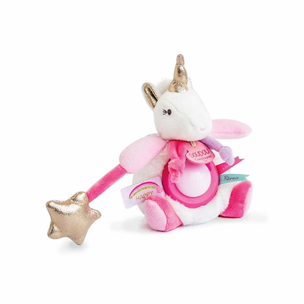 Doudou Plyšový jednorožec s nočním světlem 22 cm