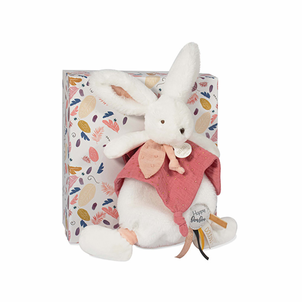 Doudou Dárková sada - Plyšový zajíček s muchláčkem 25 cm ...