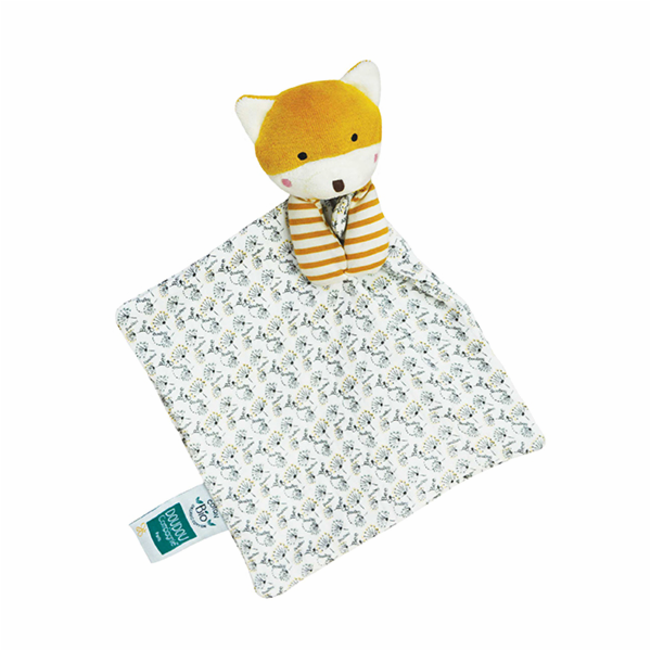 Doudou Dárková sada - Liška s dečkou z  BIO bavlny 20 cm