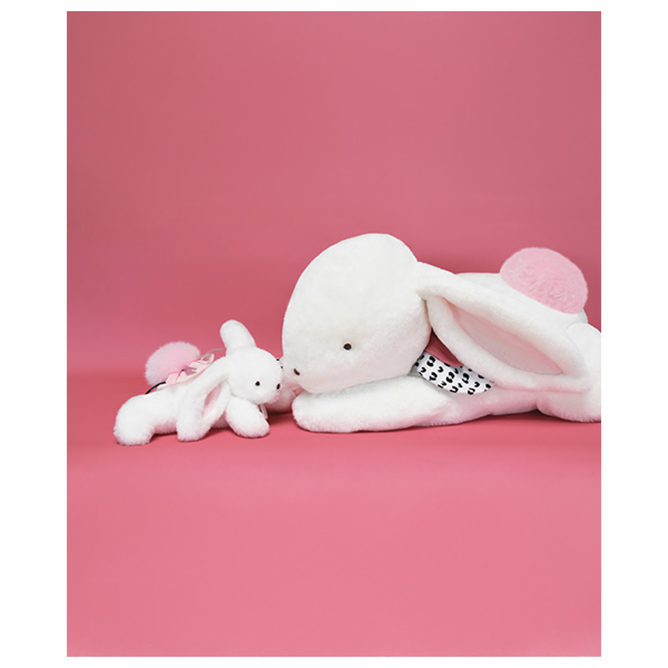 Doudou Plyšový králík s tmavě růžovou bambulkou 65 cm