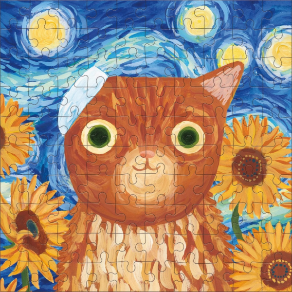 Mudpuppy Puzzle Vincent van Gogh umělecké kočky v plechov...