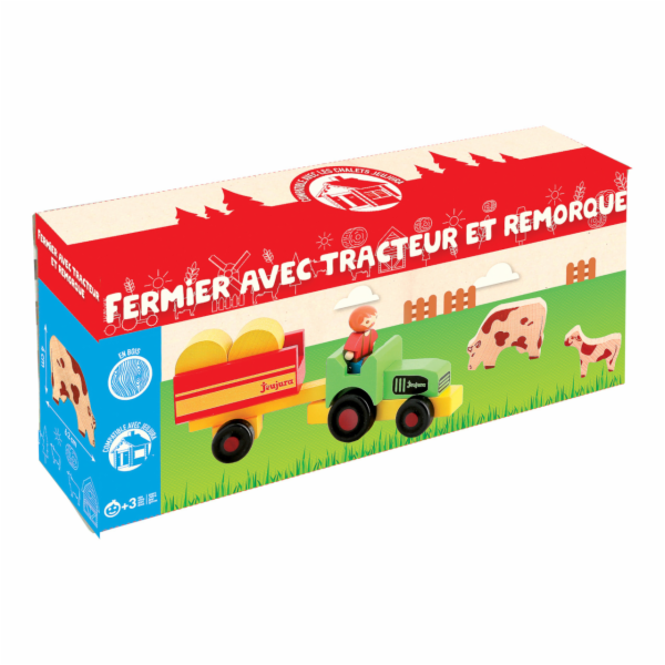 Jeujura Dřevěné figurky ke stavebnicím Farmář s traktorem...