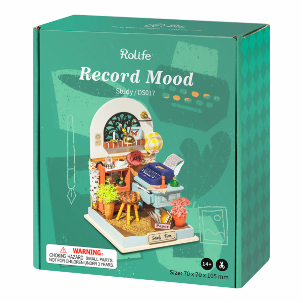 RoboTime 3D dřevěná skládačka Miniatura domečku Studovna ...