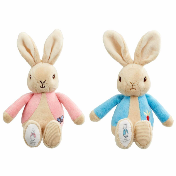Rainbow Plyšové chrastítko králíček Petr & Flopsy 1 ks modré