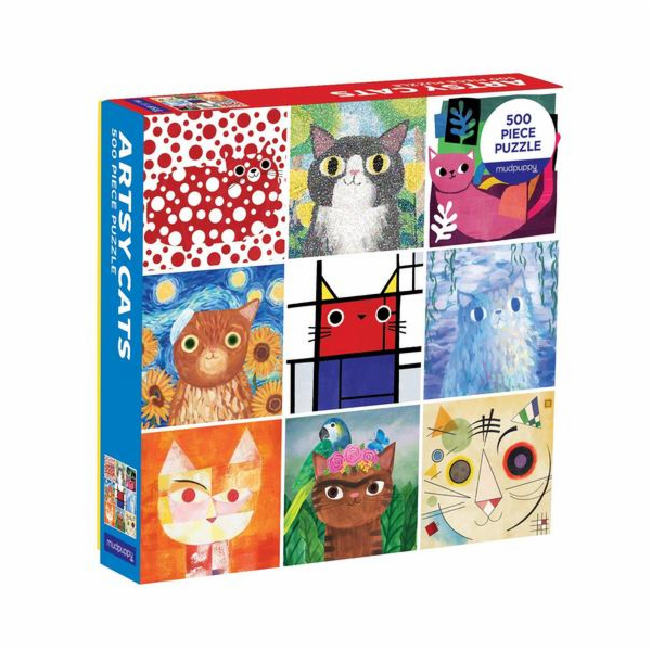 Mudpuppy Puzzle Umělecké kočky 500 dílků