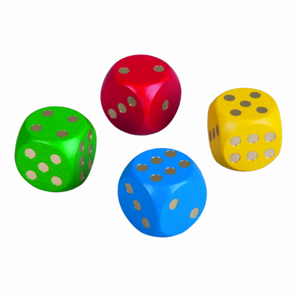 Detoa Dřevěné hrací kostky v tubusu 34 ks