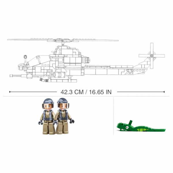 Sluban Army Model Bricks M38-B0838 Bitevní helikoptéra AH...