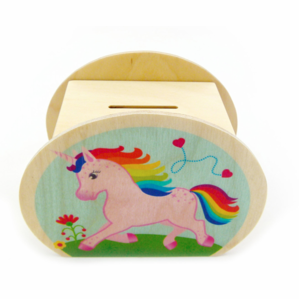 Hess Dřevěná pokladnička jednorožec