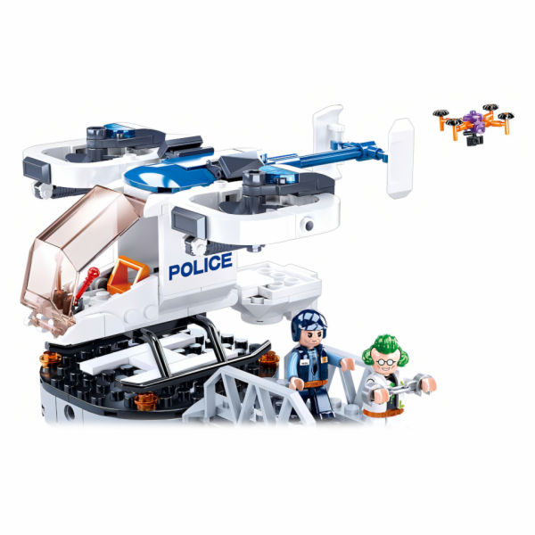 Sluban Policie M38-B0823 Policejní helikoptéra s dronem n...